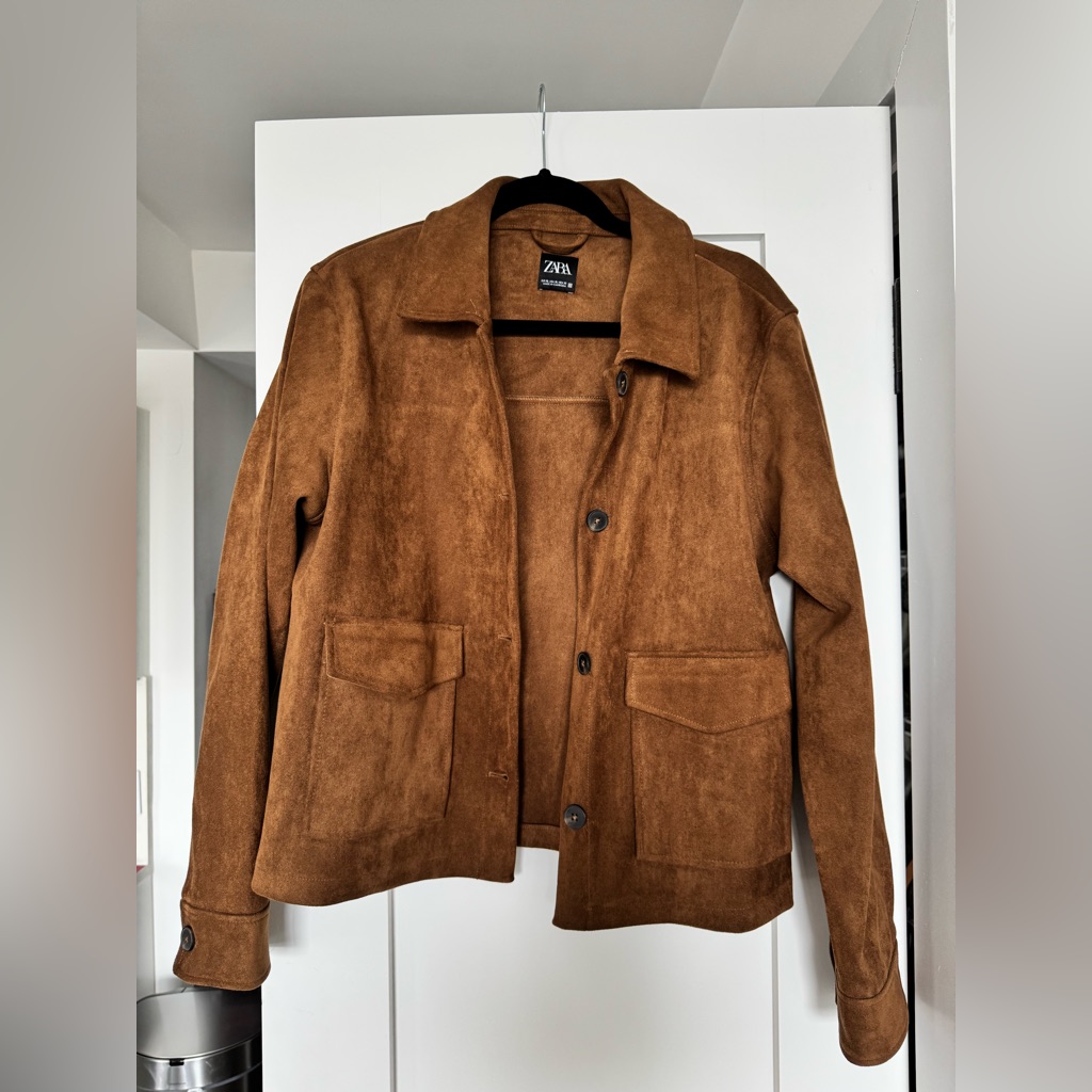 Zara Brown Suede Coat, Xl